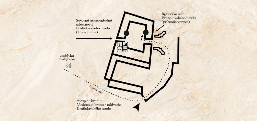 Mapka areálu Bratislavského hradu